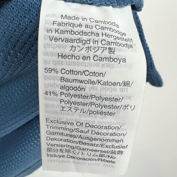 J Crew Polo Shirt Womens Sze S Blue Textured Knit Short Sleeve Classic Collared - Picture 8 of 8